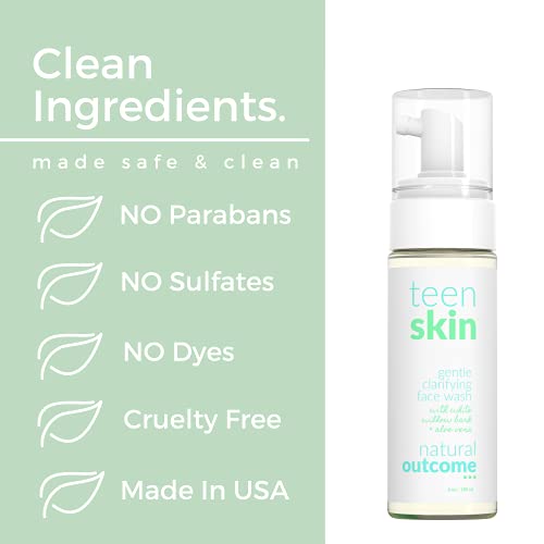 Teen Skin Gentle Foaming Face Wash by Natural Outcome Skin Care - Boys & Girl...