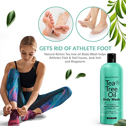 Natural Riches Tea Tree Body Wash - Body Soap to Fight Jock Itch, Itchy Skin,...