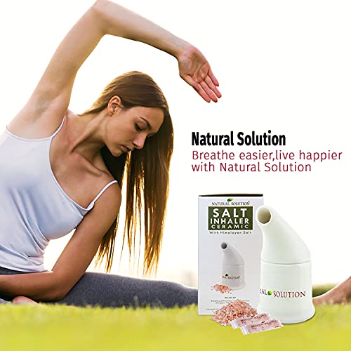 Natural Solution Ceramic Salt Inhaler with 2 Himalayan Pink Salt Refills, Rel...