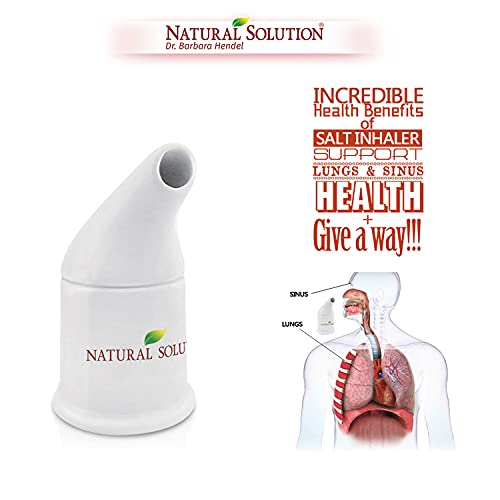 Natural Solution Ceramic Salt Inhaler with 2 Himalayan Pink Salt Refills, Rel...