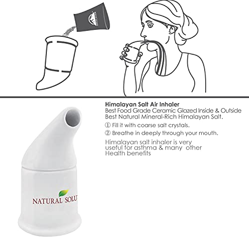 Natural Solution Ceramic Salt Inhaler with 2 Himalayan Pink Salt Refills, Rel...