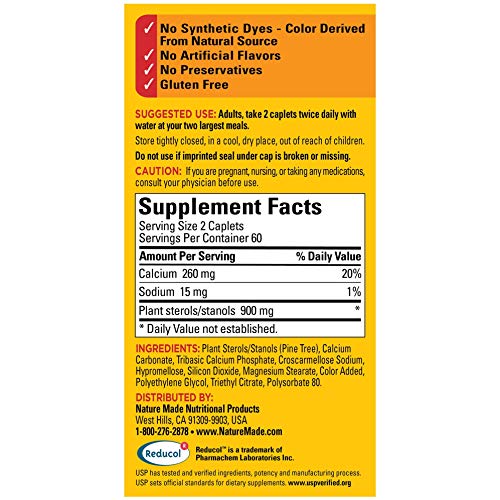 Nature Made CholestOff Original Caplets, 120 Count for Heart Health