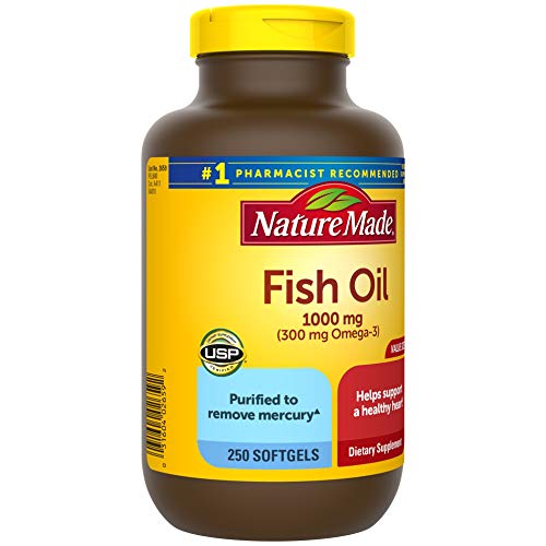 Nature Made Fish Oil 1000 mg, 250 Softgels Value Size, Fish Oil Omega 3 Suppl...