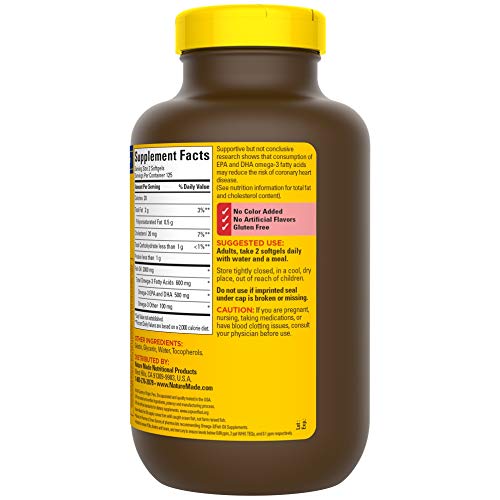 Nature Made Fish Oil 1000 mg, 250 Softgels Value Size, Fish Oil Omega 3 Suppl...