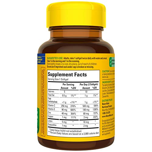 Nature Made Vision with AREDS 2 Formula, Eye Vitamins with Lutein & Zeaxanthi...