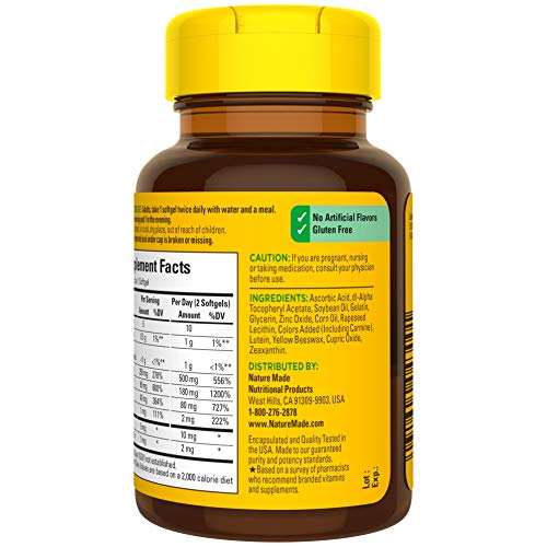 Nature Made Vision with AREDS 2 Formula, Eye Vitamins with Lutein & Zeaxanthi...