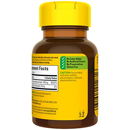 Nature Made Vitamin B1 100 mg Tablets, 100 Count for Metabolic Health