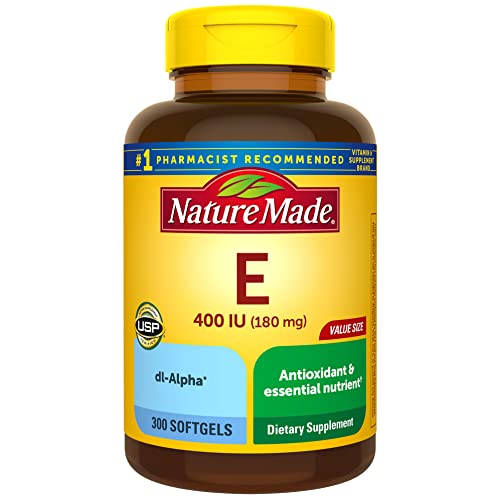 Nature Made Vitamin E 180 mg (400 IU) dl-Alpha, Dietary Supplement for Antiox...