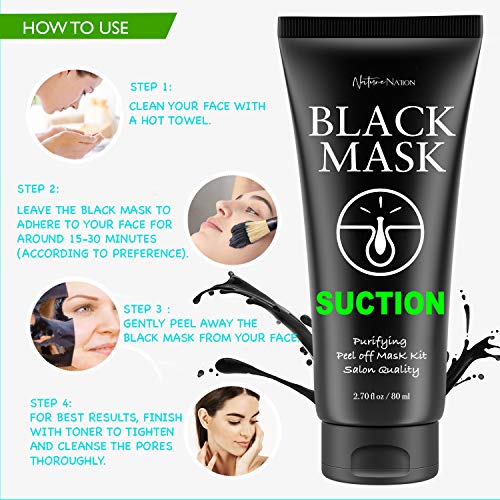 Blackhead Remover Mask Valuable 3-in-1 Kit Purifying Peel Off Mask, With 5 Bl...