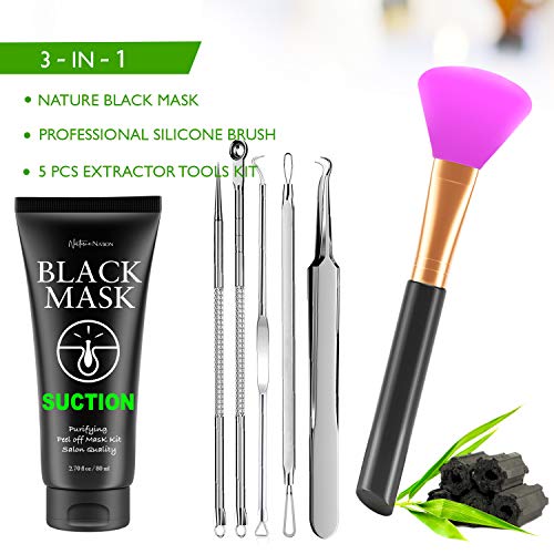 Blackhead Remover Mask Valuable 3-in-1 Kit Purifying Peel Off Mask, With 5 Bl...