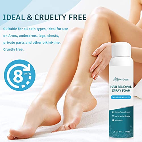 Hair Removal Spray Foam- Nature Nation Hair Removal Cream - Newest Formula wi...