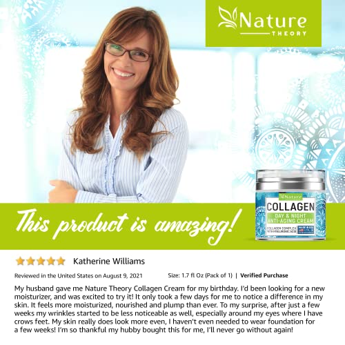 Collagen Cream - Anti Aging Face Moisturizer - Day & Night - Made in USA - Na...