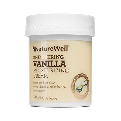 NATUREWELL Shimmering Vanilla Moisturizing Cream for Face, Body & Hands, Non-...