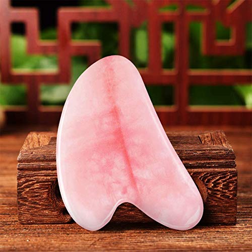 Gua Sha Facial Tools,Rose Quartz Gua Sha Scraper Board Scraping Gua Sha Massa...