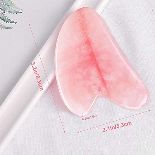 Gua Sha Facial Tools,Rose Quartz Gua Sha Scraper Board Scraping Gua Sha Massa...