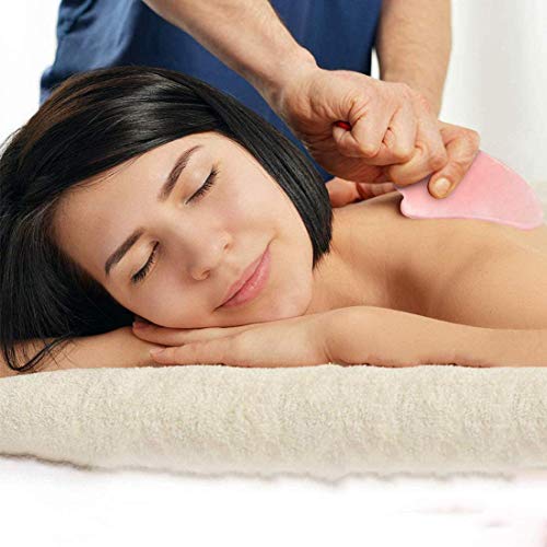 Gua Sha Facial Tools,Rose Quartz Gua Sha Scraper Board Scraping Gua Sha Massa...