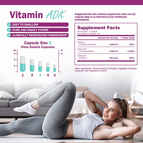 NatureGenx - Vitamin ADK - Dr Formulated, Bioavailable - Vitamins A 5,000 iu ...