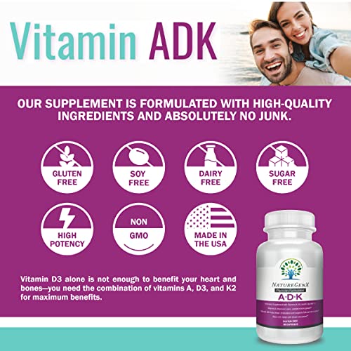 NatureGenx - Vitamin ADK - Dr Formulated, Bioavailable - Vitamins A 5,000 iu ...