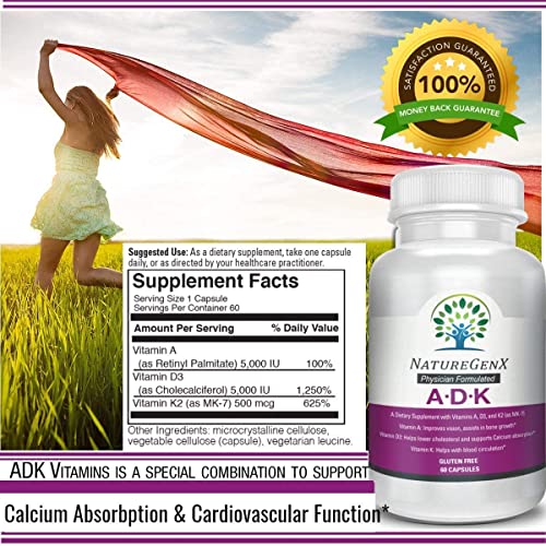 NatureGenx - Vitamin ADK - Dr Formulated, Bioavailable - Vitamins A 5,000 iu ...