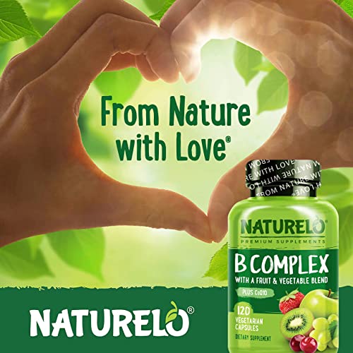 NATURELO B Complex - Whole Food Complex with Vitamin B6, Folate, B12, Biotin ...