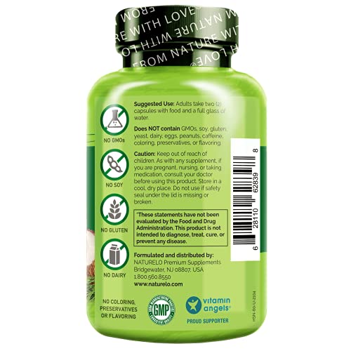 NATURELO Hair, Skin and Nails Vitamins - 5000 mcg Biotin, Collagen, Natural V...