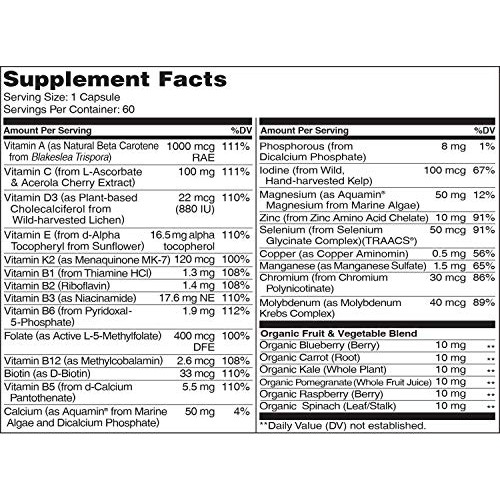 NATURELO One Daily Multivitamin for Men - with Vitamins & Minerals + Organic ...