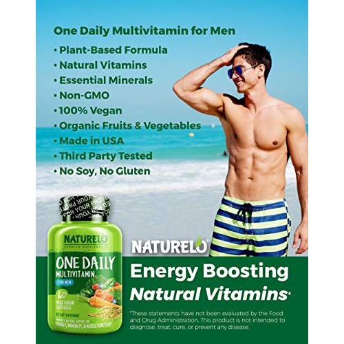 NATURELO One Daily Multivitamin for Men - with Vitamins & Minerals + Organic ...