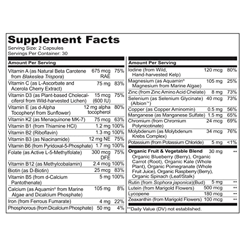 NATURELO Whole Food Multivitamin for Teens - Vitamins and Minerals for Teenag...