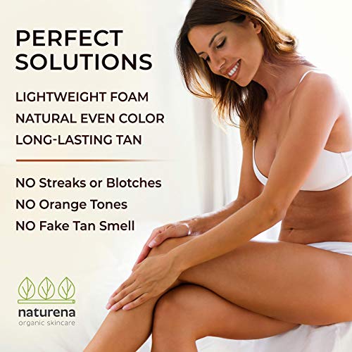 Naturena Self Tanner Tanning Mousse with Organic & Natural Ingredients, Tanni...