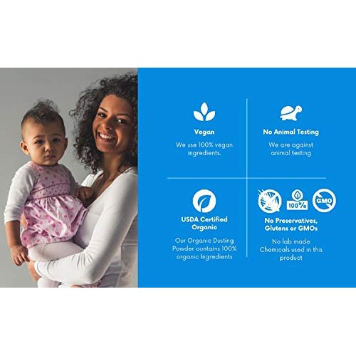 Nature's Baby Organics Baby Powder Corn Free/Talc Free Diaper Dusting Powder ...