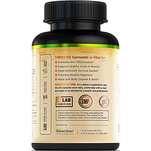 Turmeric Curcumin Supplement with Ginger & Apple Cider Vinegar, BioPerine Bla...