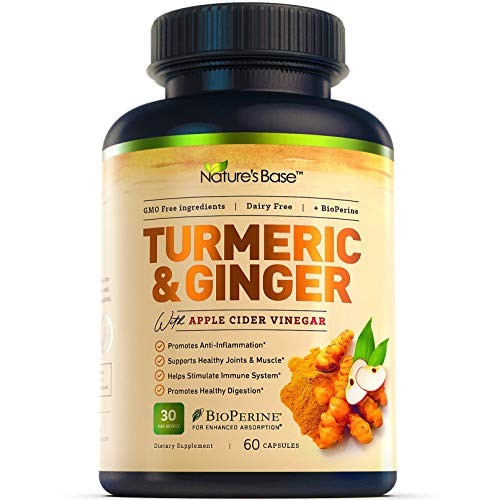 Turmeric Curcumin Supplement with Ginger & Apple Cider Vinegar, BioPerine Bla...