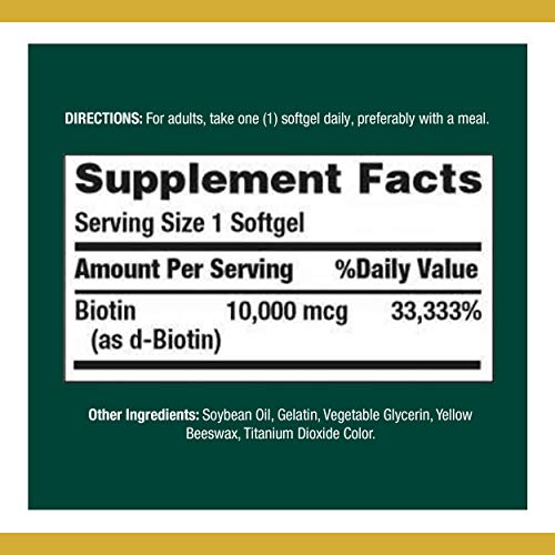Biotin by Nature's Bounty, Vitamin Supplement, Supports Metabolism for Energy...