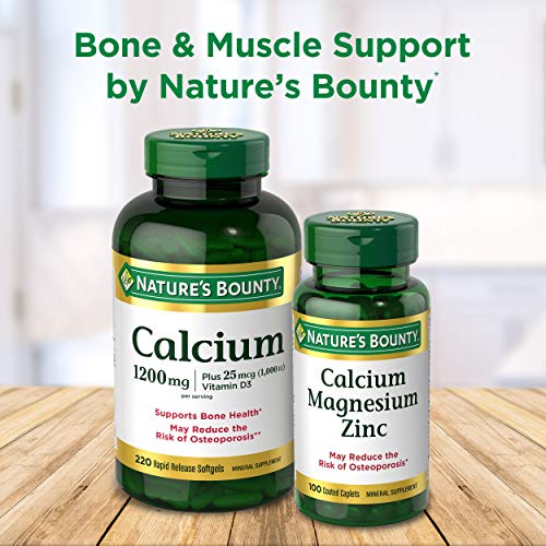 Calcium Carbonate & Vitamin D by Nature's Bounty, Supports Immune Health & Bo...