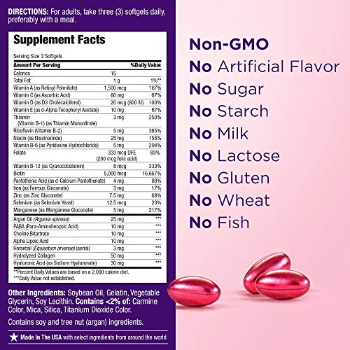 Extra Strength Hair Skin and Nails Vitamins by Nature's Bounty Optimal Soluti...