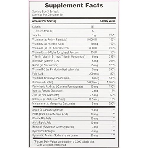 Extra Strength Hair Skin and Nails Vitamins by Nature's Bounty Optimal Soluti...