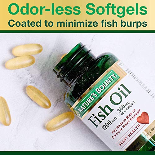 Fish Oil by Nature's Bounty, Dietary Supplement, Omega-3, Supports Heart Heal...