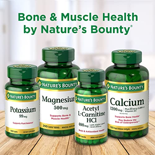 Magnesium by Nature’s Bounty, 500mg Magnesium Tablets for Bone & Muscle Healt...