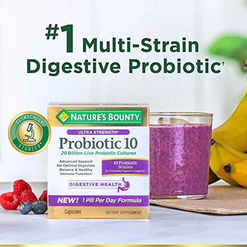 Nature's Bounty Ultra Strength Probiotic 10, Support for Digestive, Immune an...