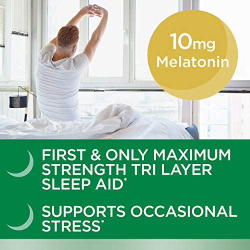 Stress Support Melatonin by Nature's Bounty, Sleep3 Maximum Strength 100% Dru...