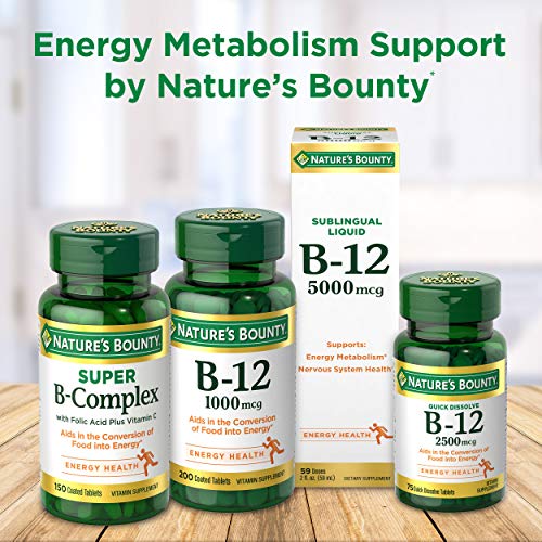 Vitamin B Complex by Nature's Bounty, Super B Complex Vitamins w/ Vitamin C f...