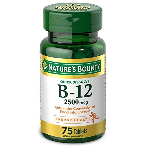 Vitamin B12 by Nature's Bounty, Quick Dissolve Vitamin Supplement, Supports E...