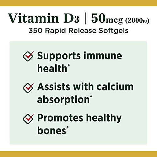 Vitamin D by Nature’s Bounty for Immune Support. Vitamin D Provides Immune Su...