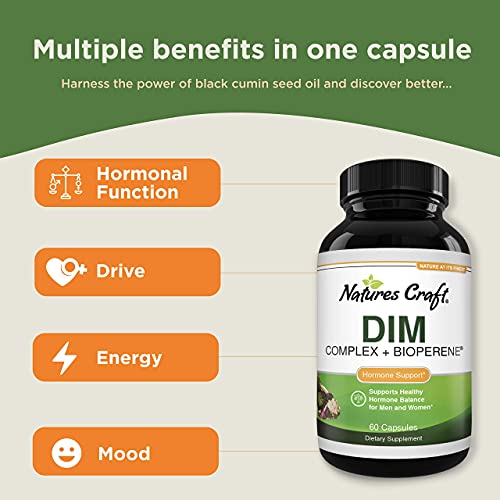 DIM Supplement with BioPerine and Broccoli Extract - Natural Diindolylmethane...