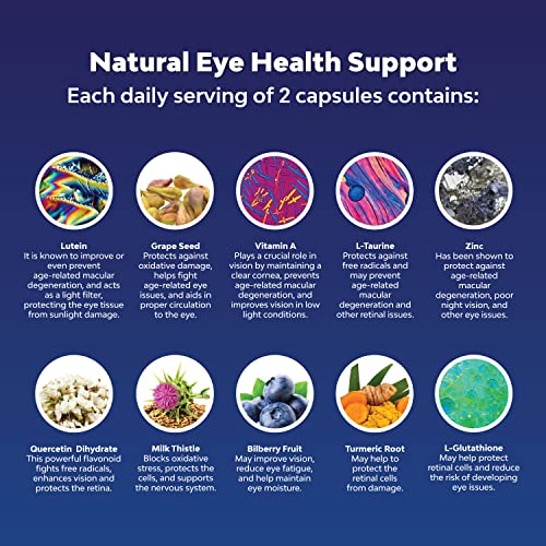 Lutein 20mg Eye Health Supplements - Eye Supplements for Adults with Bilberry...
