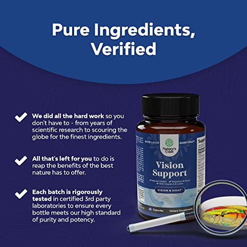 Lutein 20mg Eye Health Supplements - Eye Supplements for Adults with Bilberry...