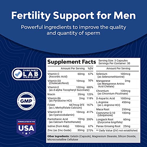Prenatal Multivitamin Male Fertility Supplement - Mens Fertility Supplement w...