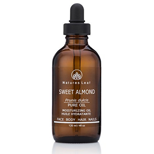 Natures Leaf Organic Sweet Almond Oil 100% Pure / Cold Pressed / Dry, Itchy S...