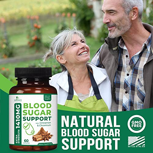 Blood Sugar Support Extra Strength Glucose Support Supplement with Cinnamon, ...