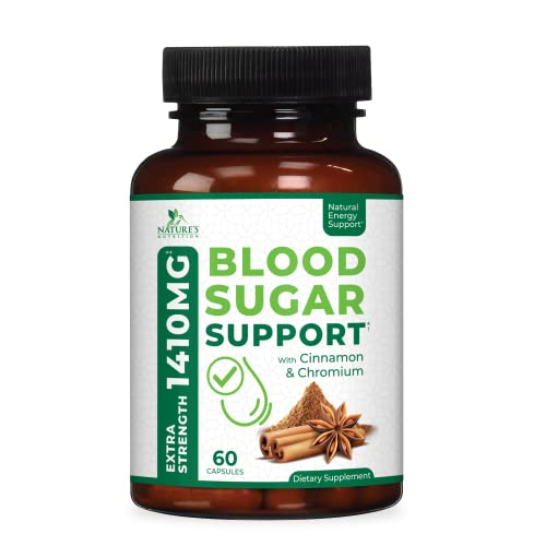 Blood Sugar Support Extra Strength Glucose Support Supplement with Cinnamon, ...